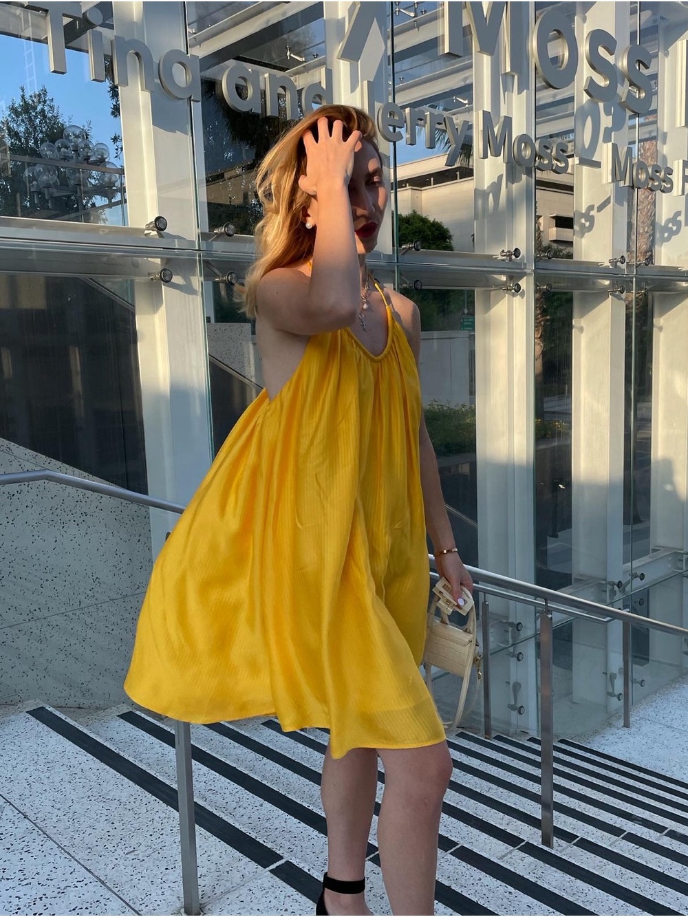 & Other Stories Bright Yellow Spaghetti-Strap Camisole Dress